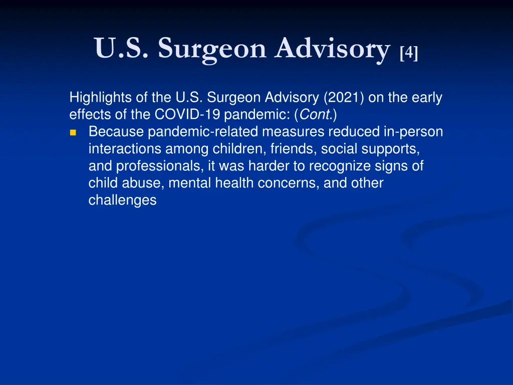 u s surgeon advisory 4