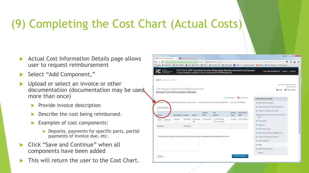 9 completing the cost chart actual costs