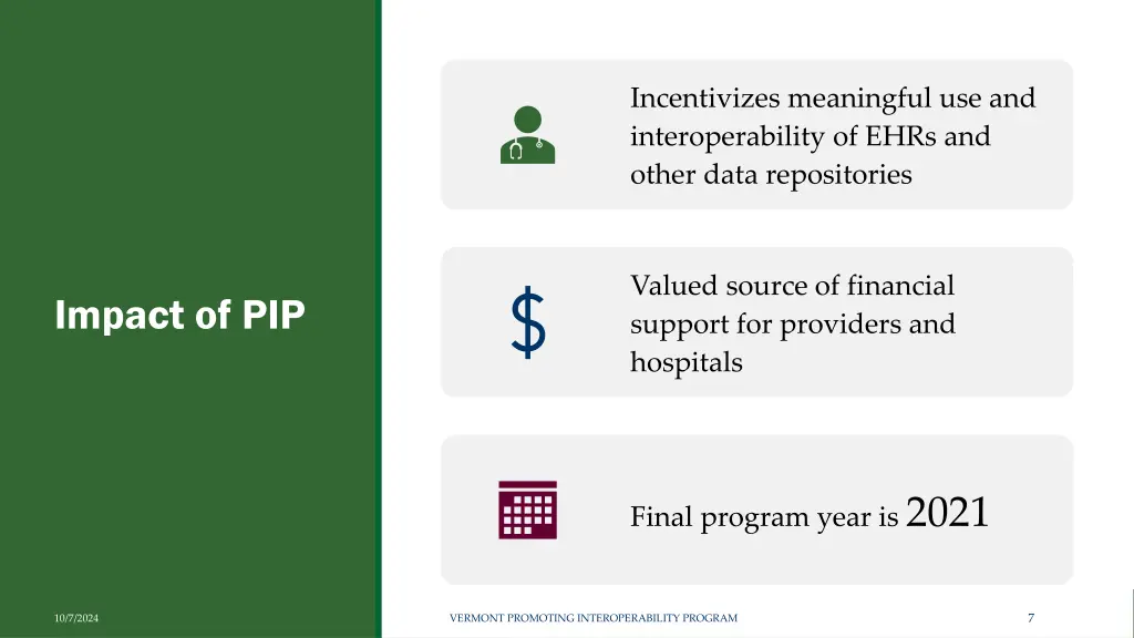 incentivizes meaningful use and interoperability