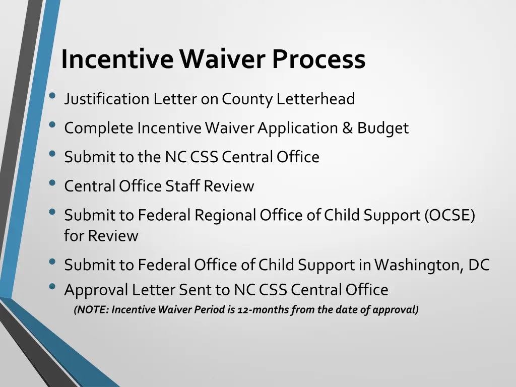 incentive waiver process justification letter