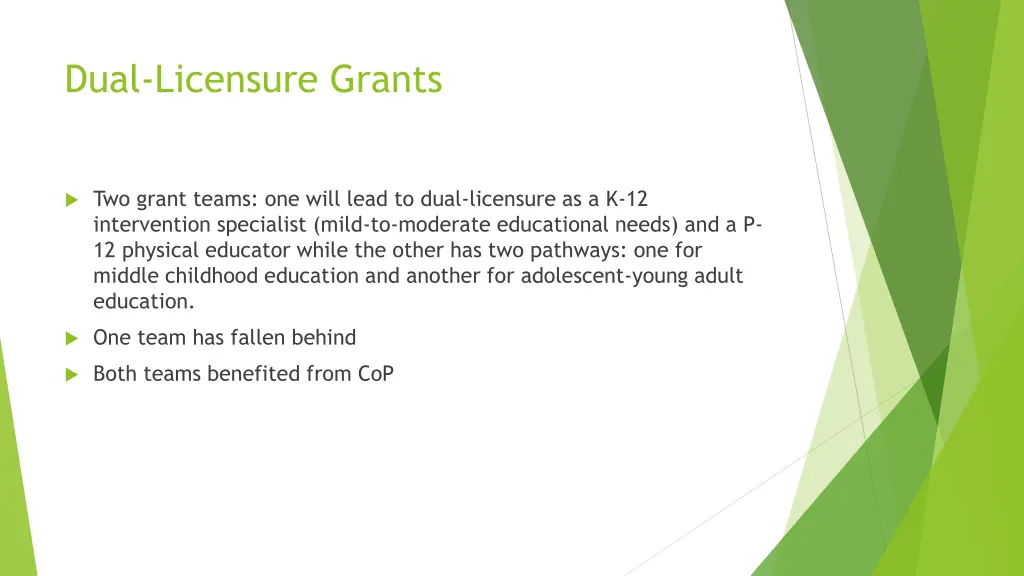 dual licensure grants