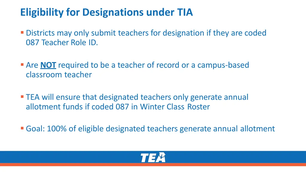 eligibility for designations under tia