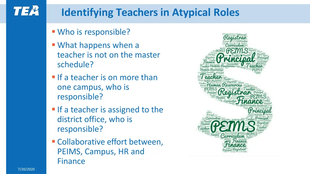 identifying teachers in atypical roles