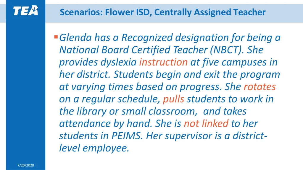 scenarios flower isd centrally assignedteacher