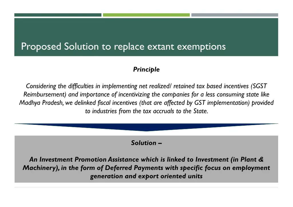 proposed solution to replace extant exemptions