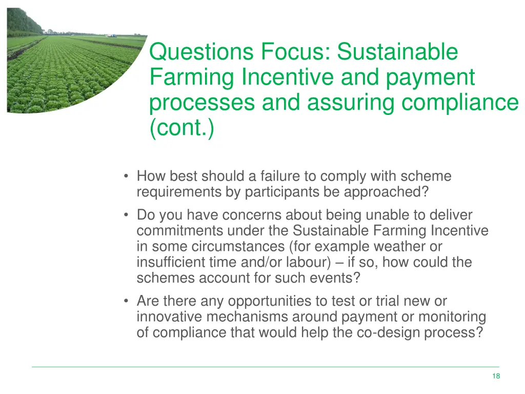 questions focus sustainable farming incentive 1