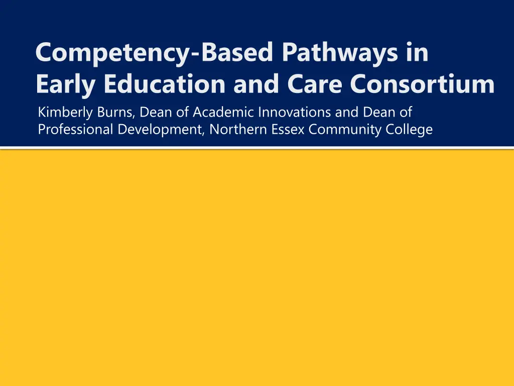 competency based pathways in early education