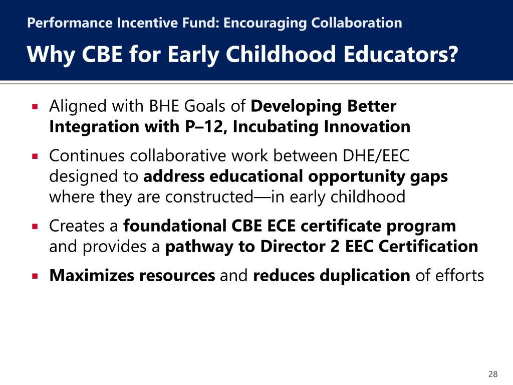 performance incentive fund encouraging 10