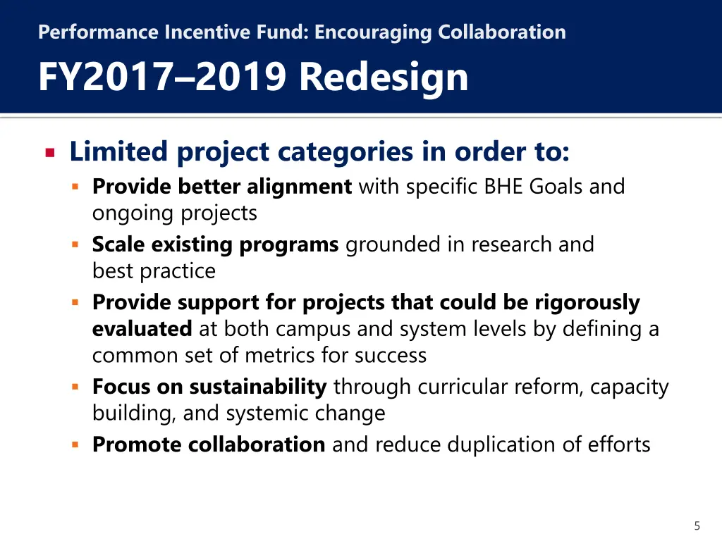 performance incentive fund encouraging 3