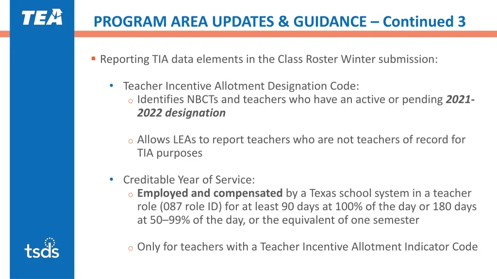 program area updates guidance continued 3