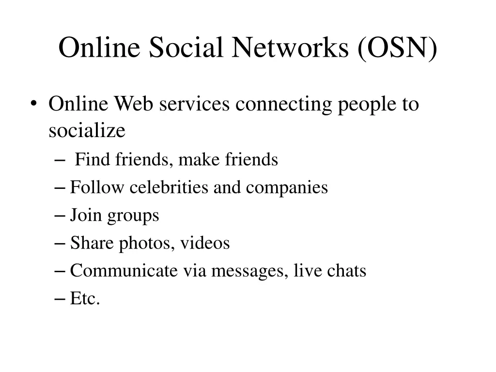 online social networks osn