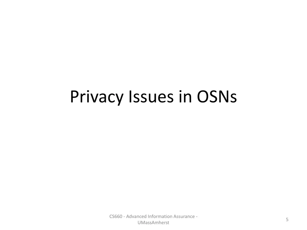 privacy issues in osns