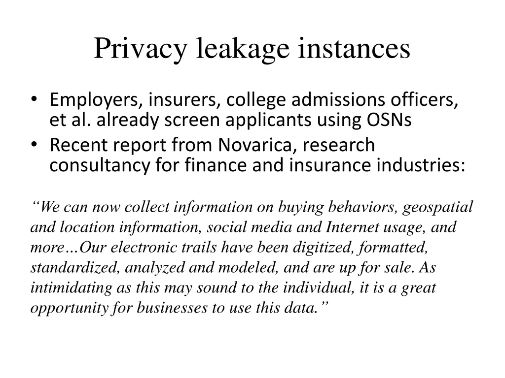 privacy leakage instances 1