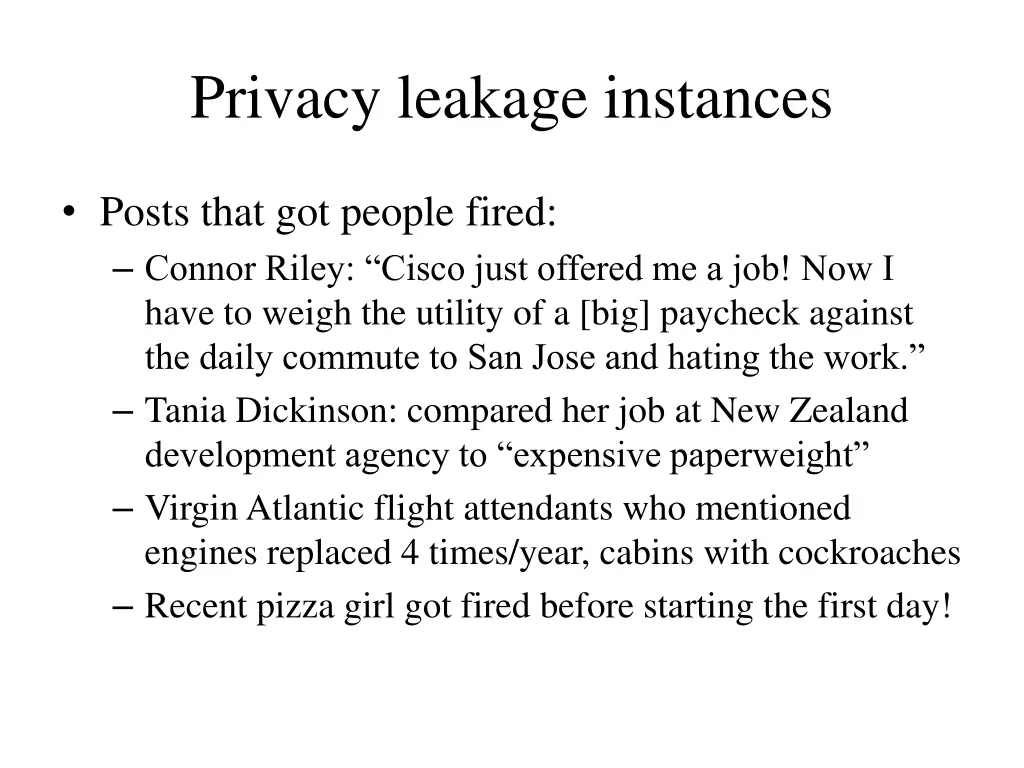 privacy leakage instances 2