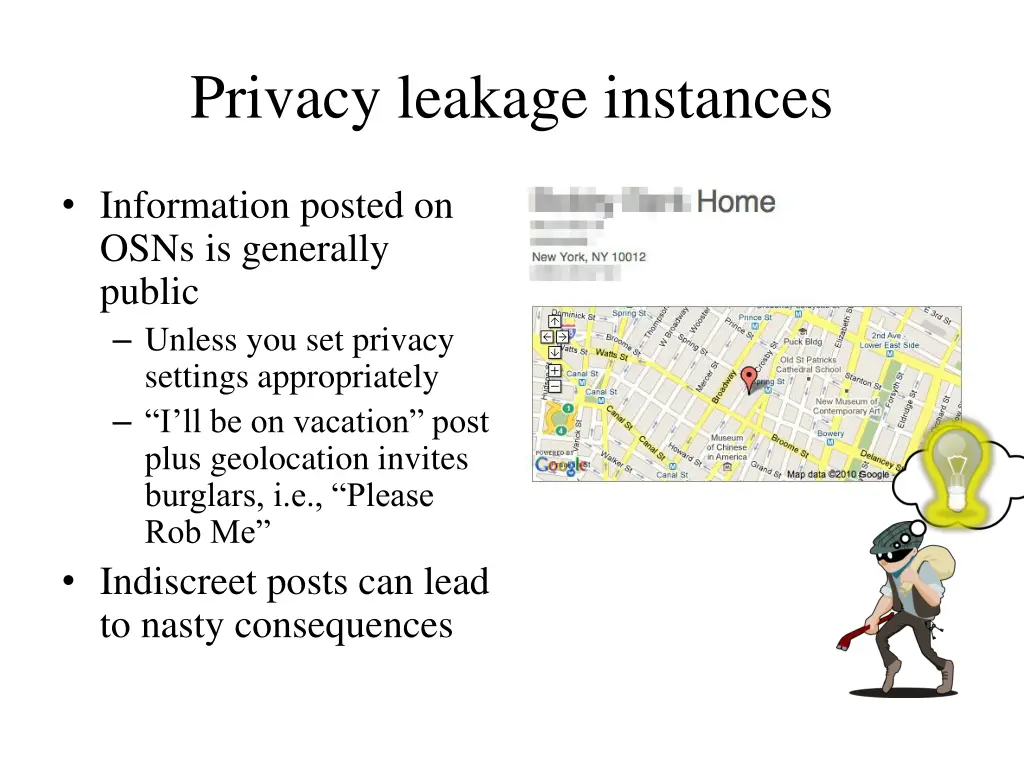 privacy leakage instances