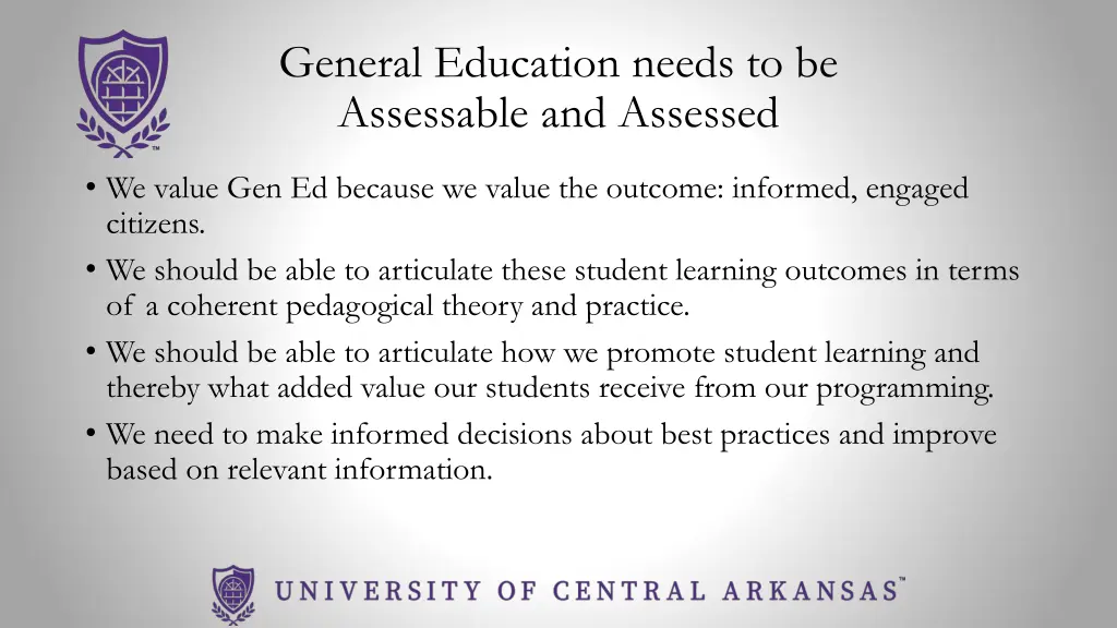 general education needs to be assessable