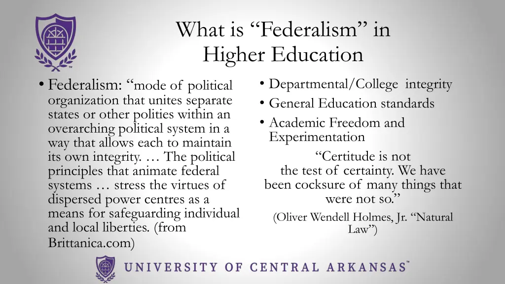 what is federalism in higher education