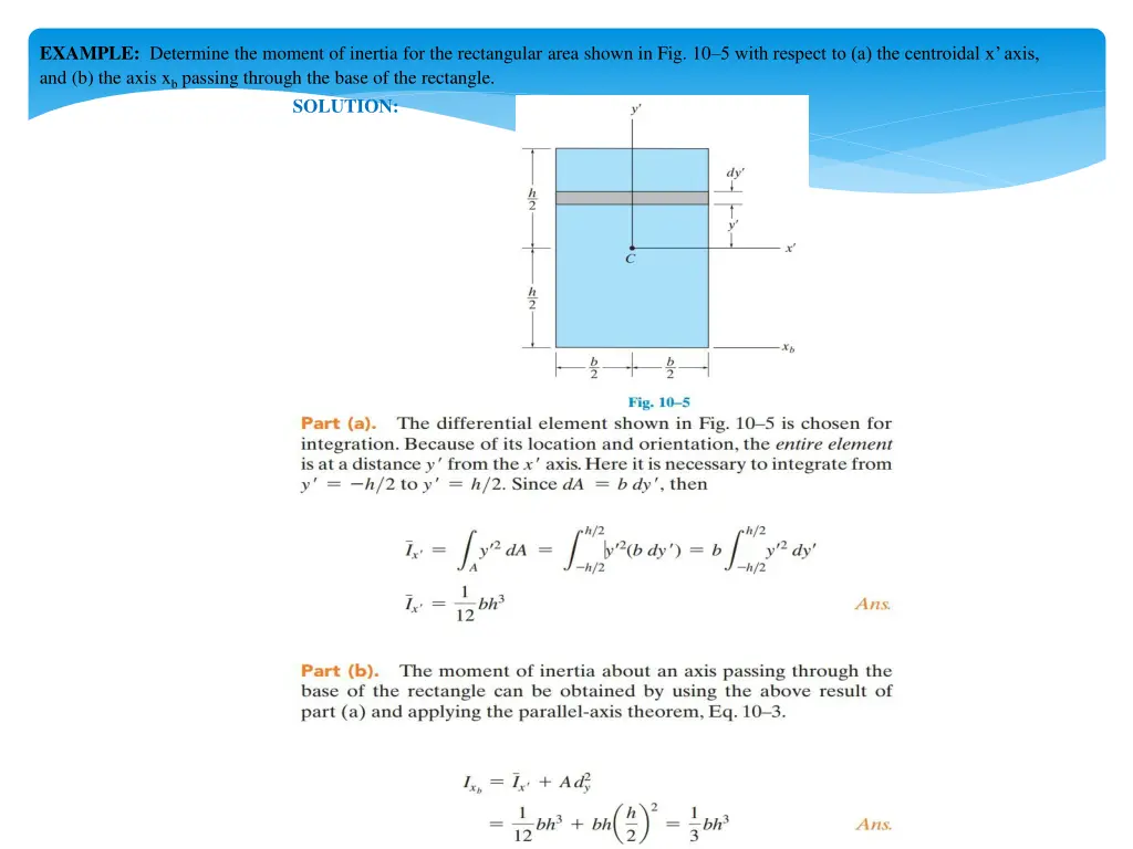 example determine the moment of inertia