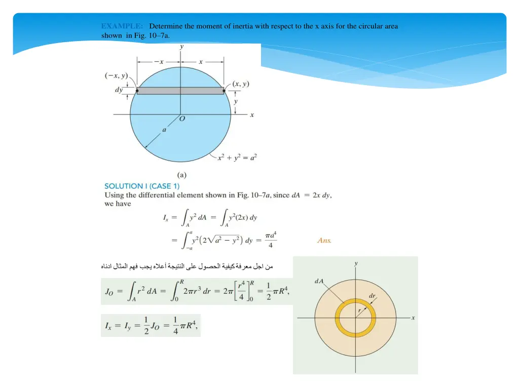 example determine the moment of inertia with