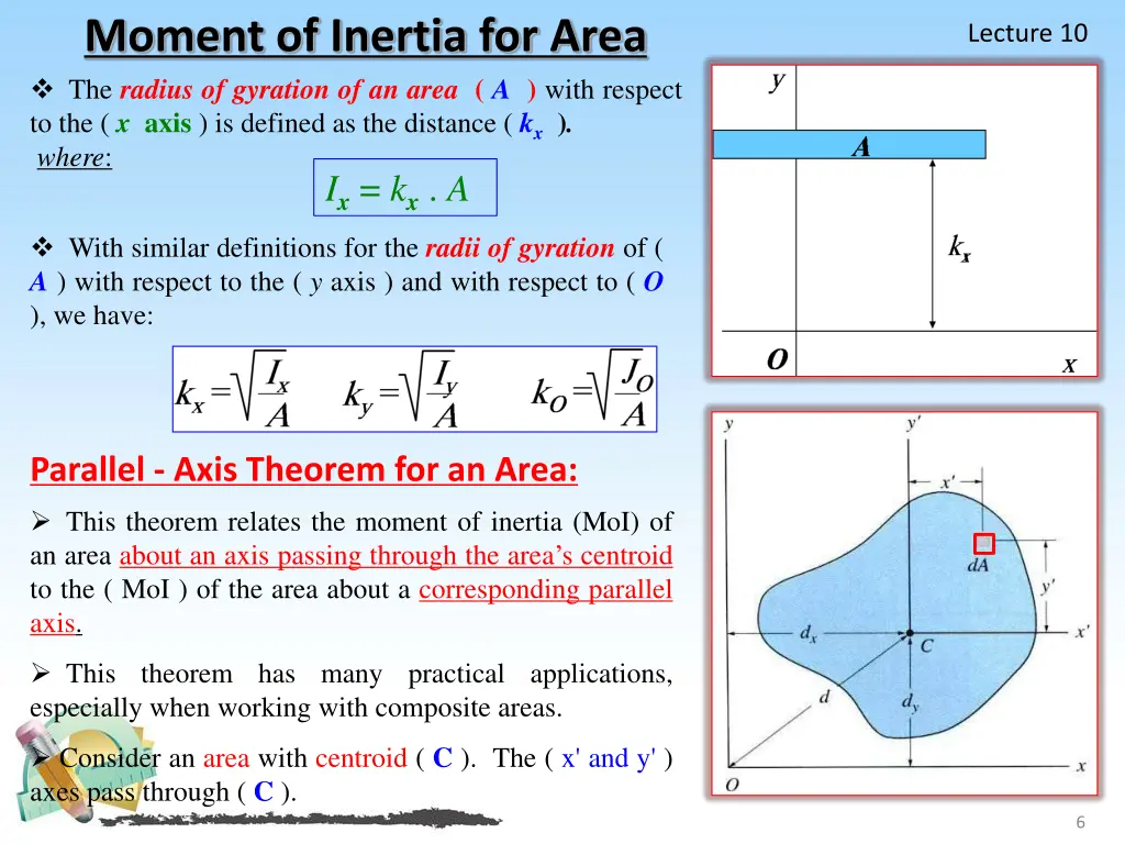 moment of inertia for area