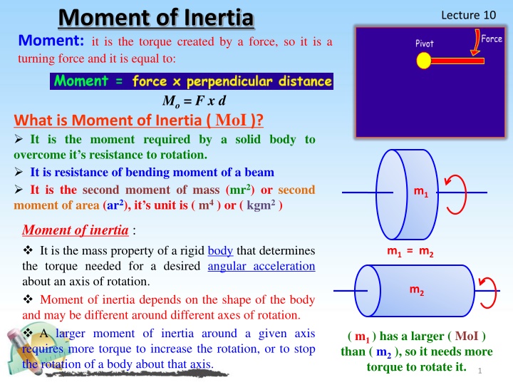 moment of inertia moment it is the torque created