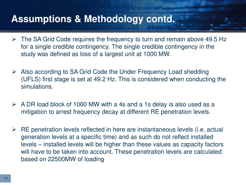 assumptions methodology contd 1