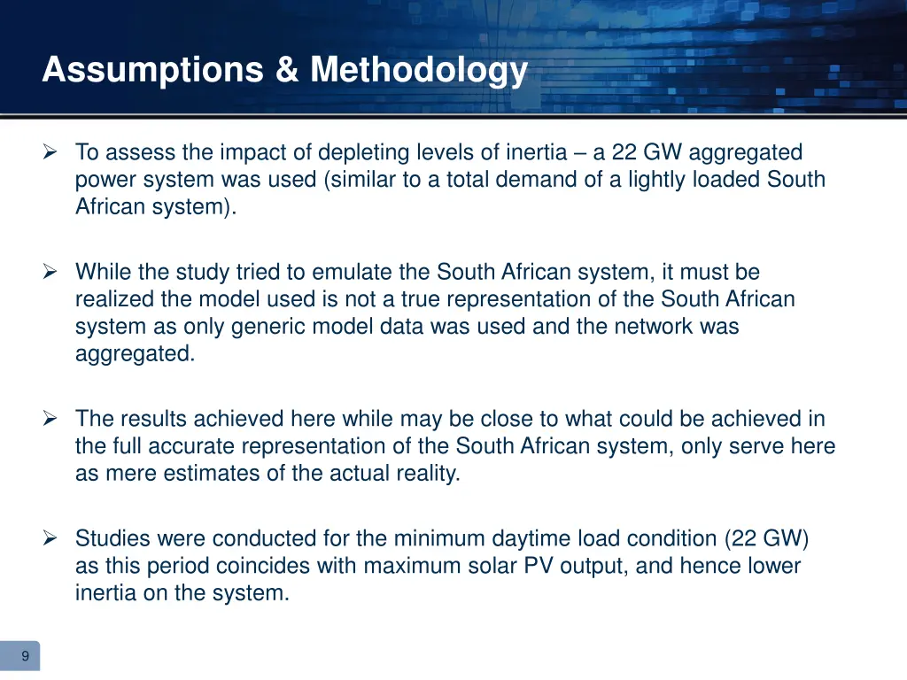 assumptions methodology