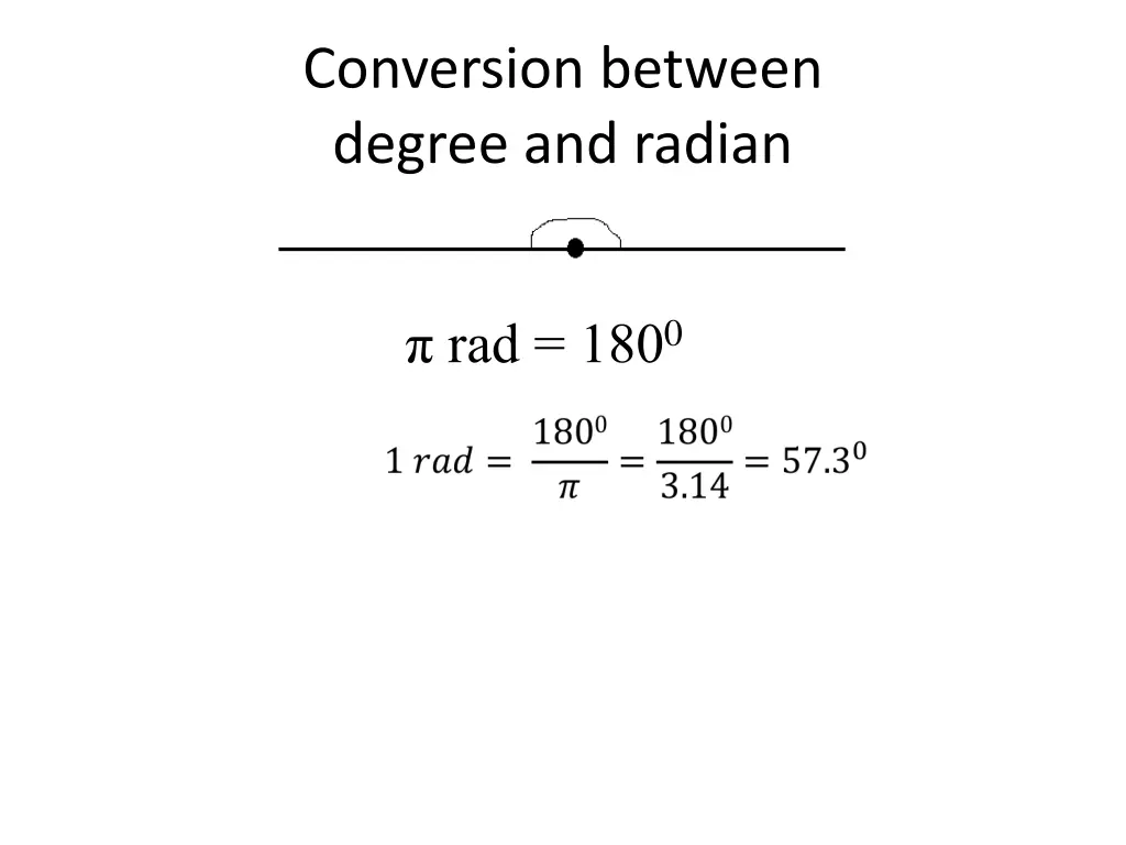 conversion between degree and radian