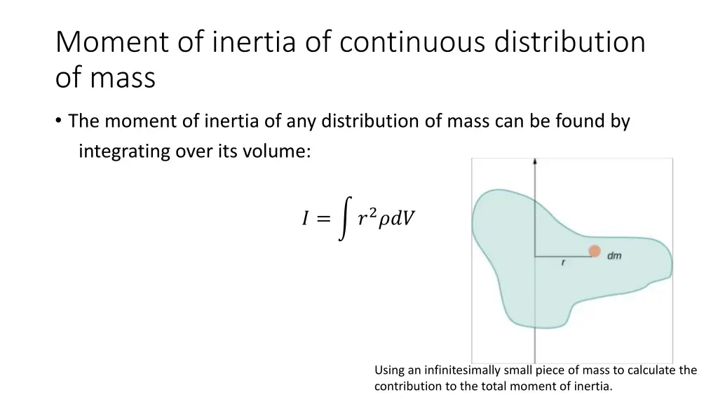 moment of inertia of continuous distribution