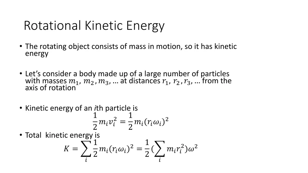 rotational kinetic energy