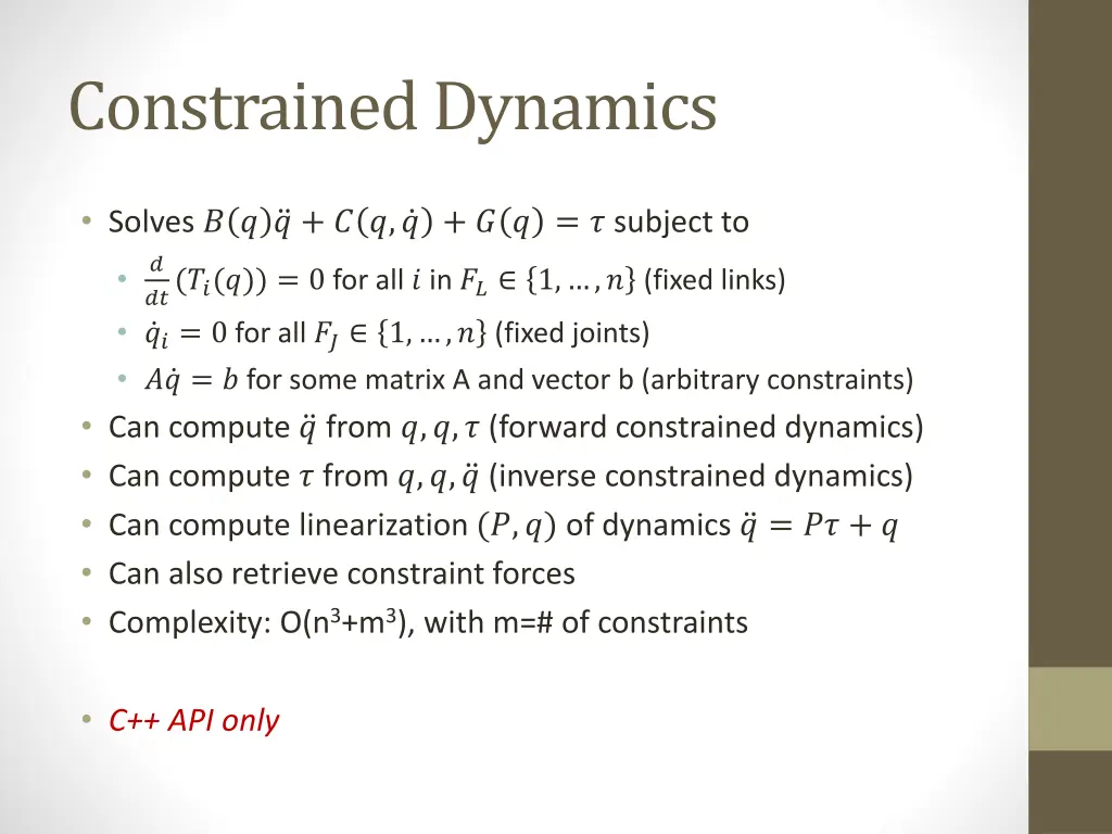 constrained dynamics