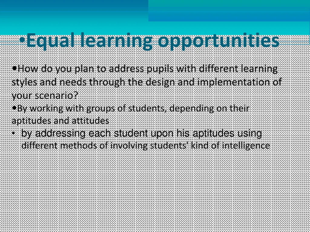 equal learning opportunities