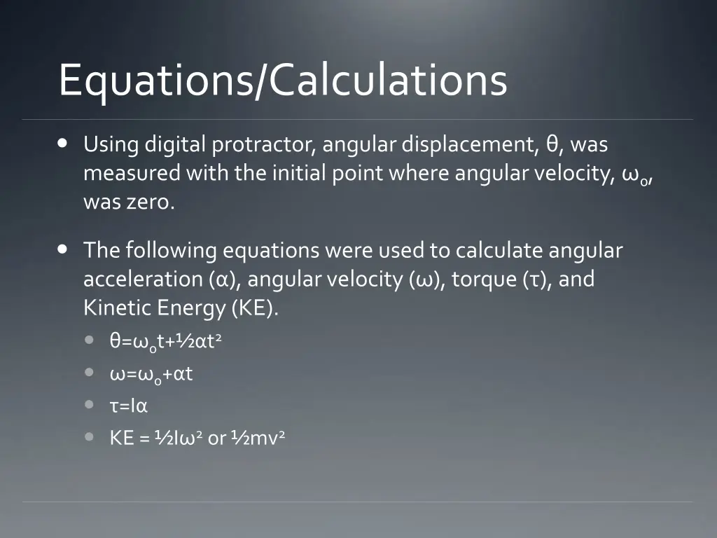 equations calculations 1