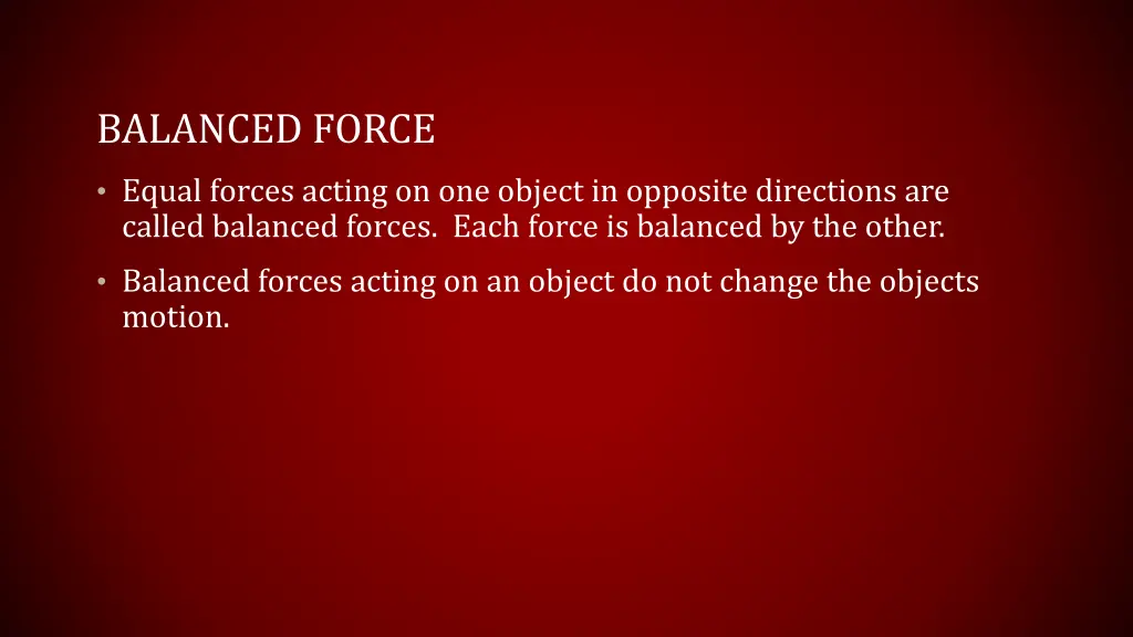 balanced force