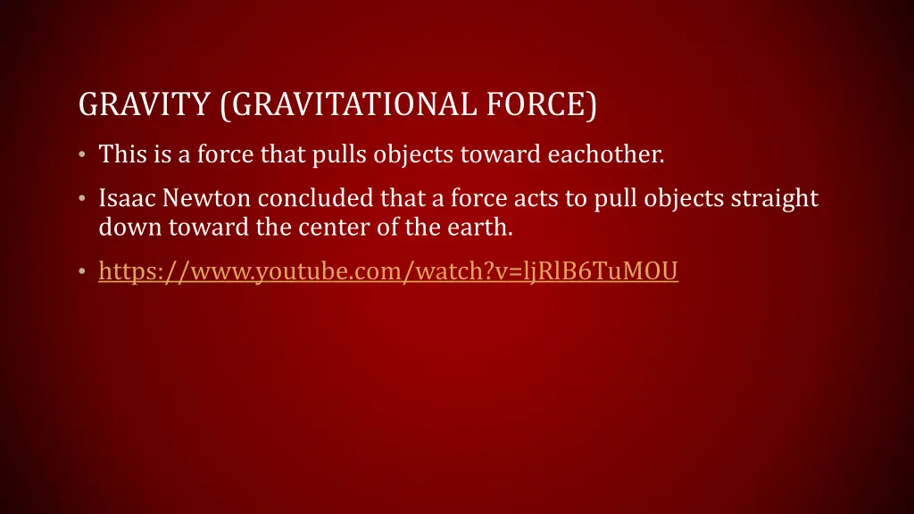 gravity gravitational force