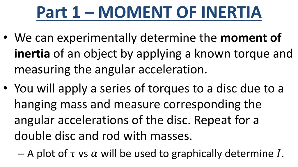 part 1 moment of inertia