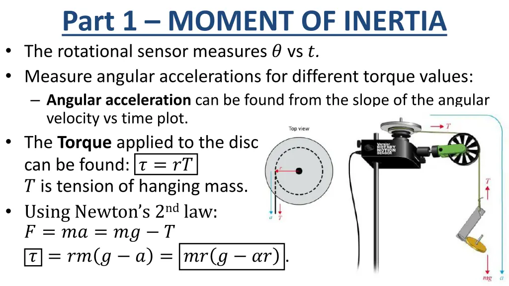 part 1 moment of inertia the rotational sensor