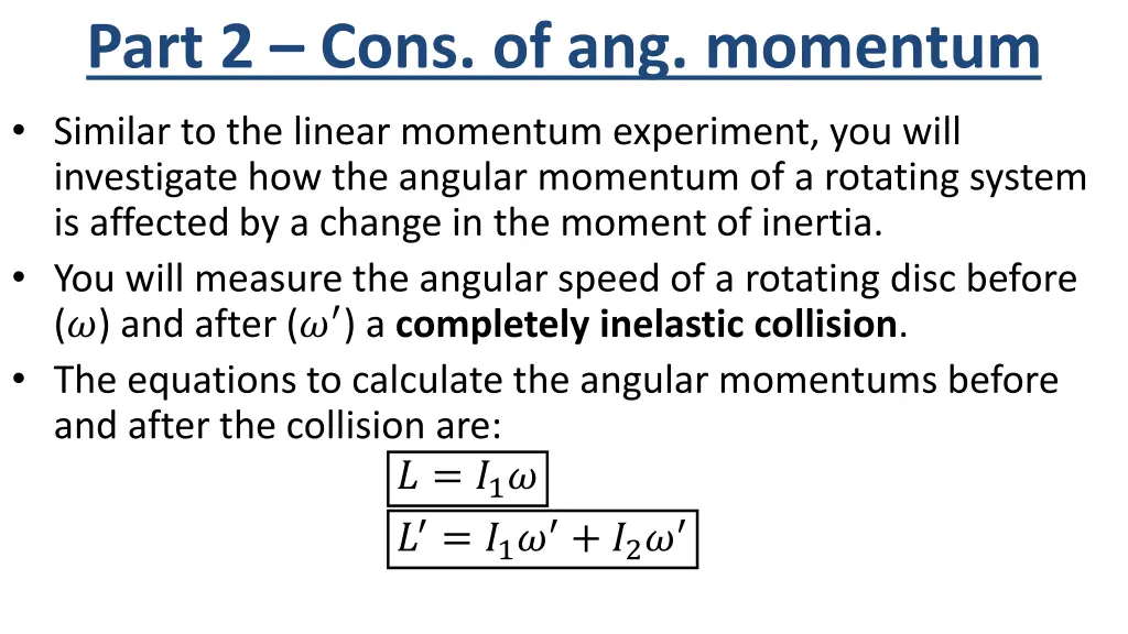 part 2 cons of ang momentum similar to the linear