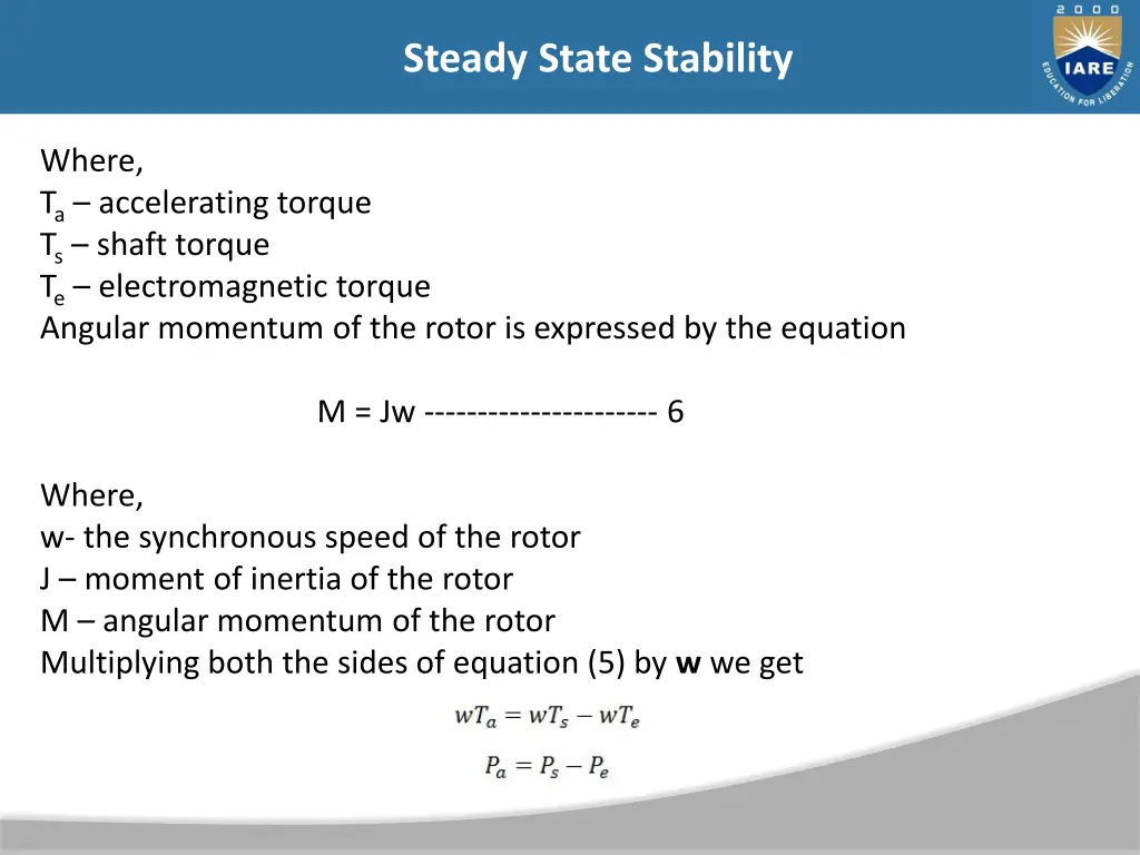 steady state stability 11