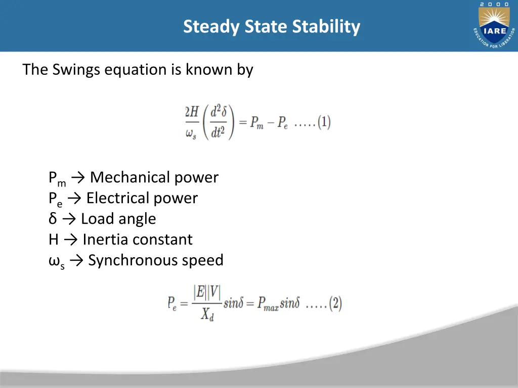 steady state stability 17