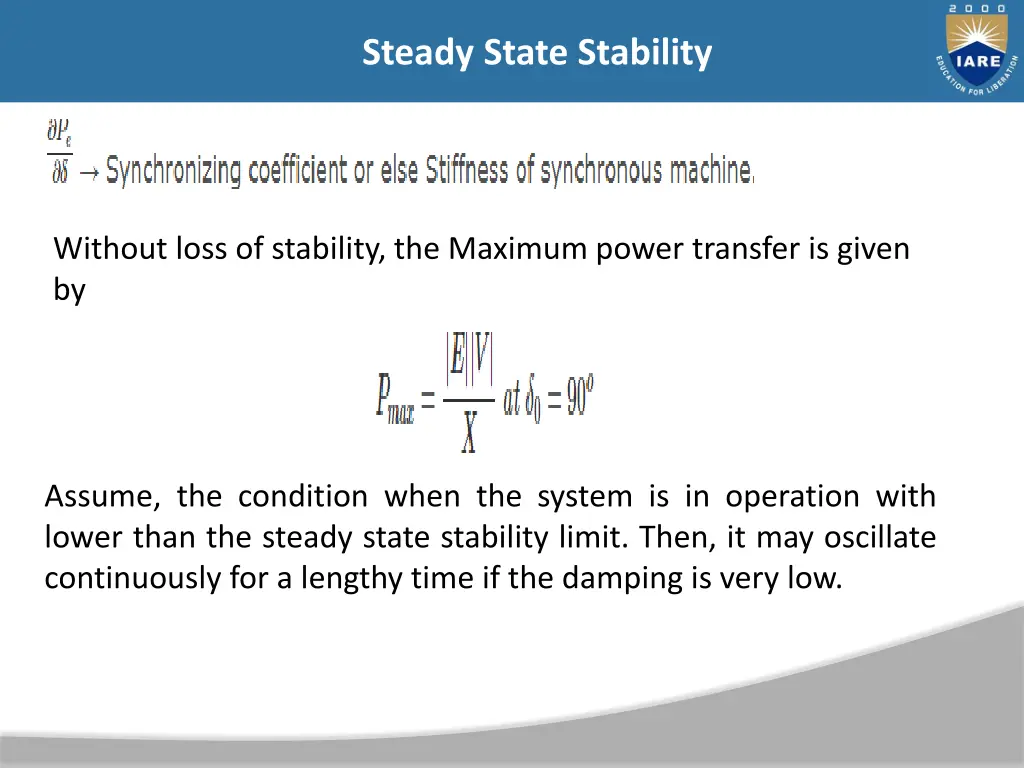 steady state stability 21