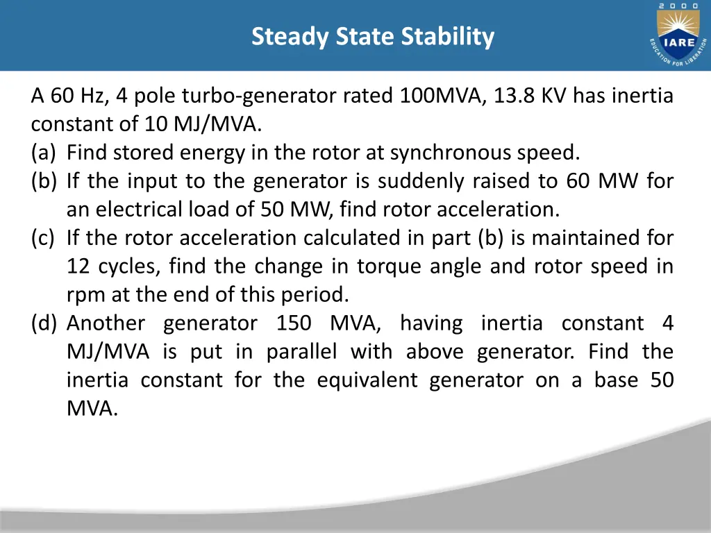 steady state stability 27