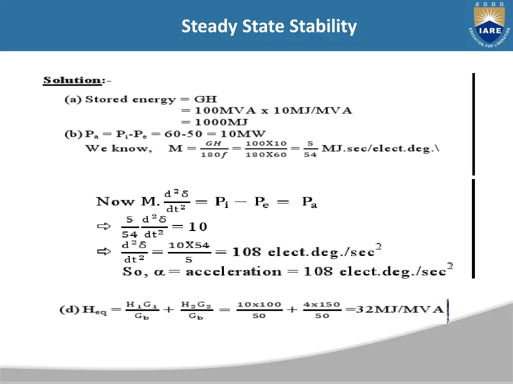 steady state stability 28