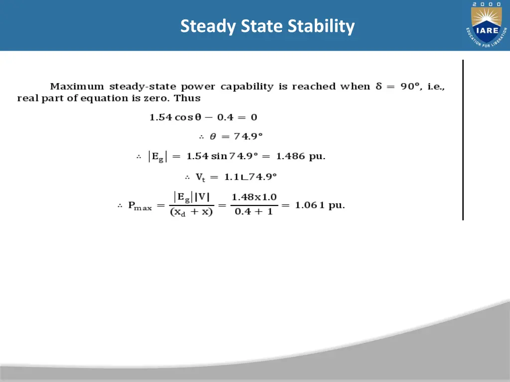 steady state stability 31