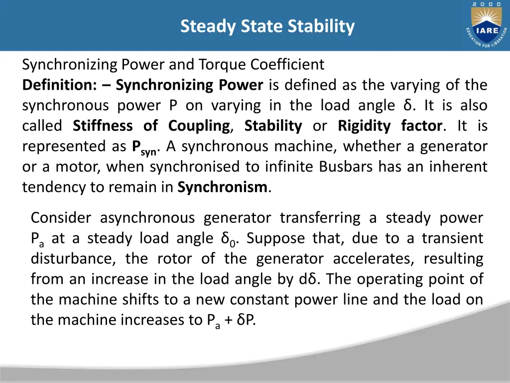 steady state stability 32