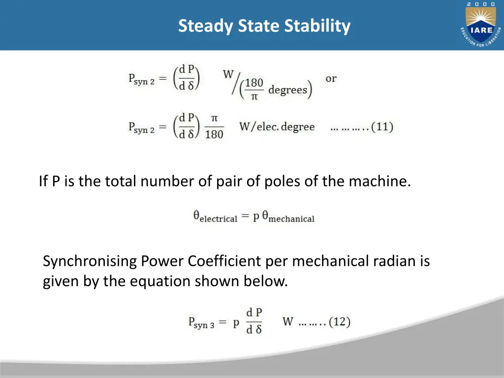 steady state stability 37