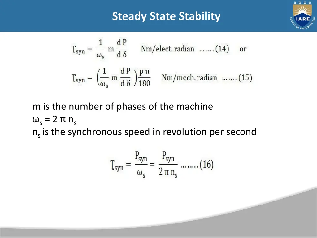 steady state stability 39