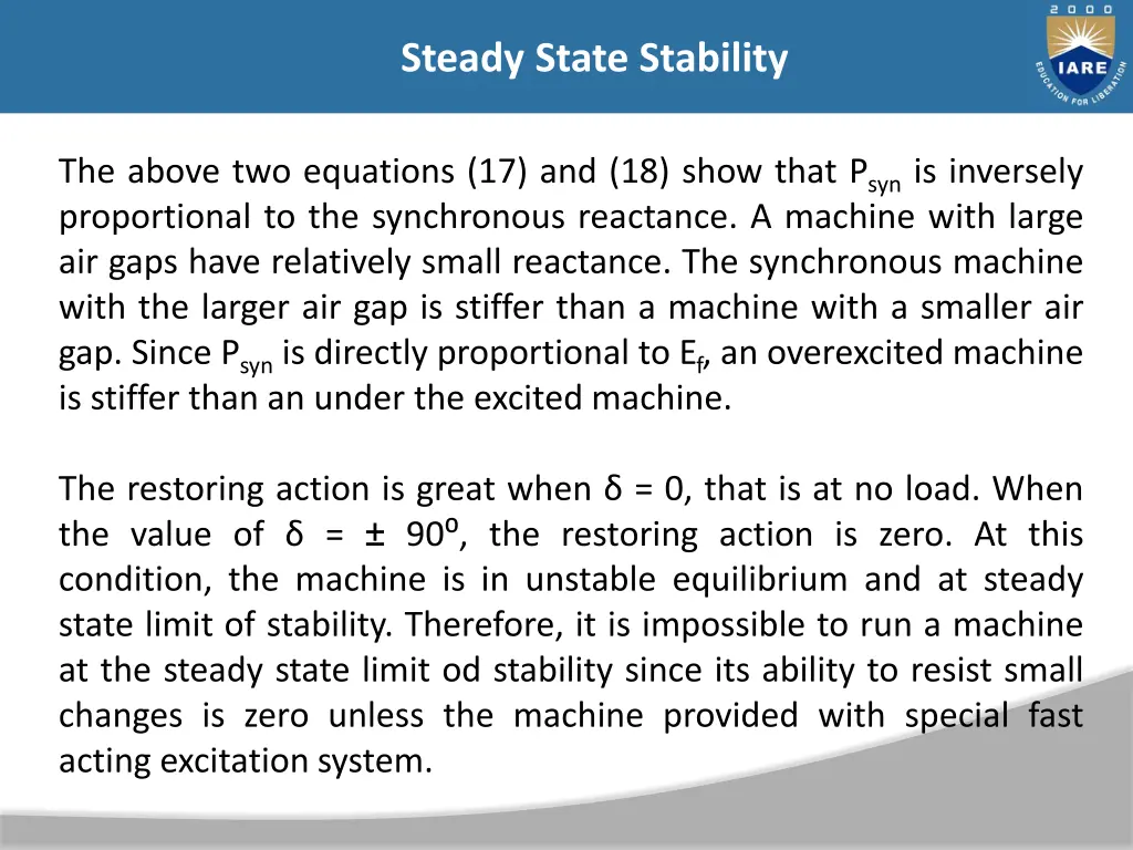 steady state stability 41