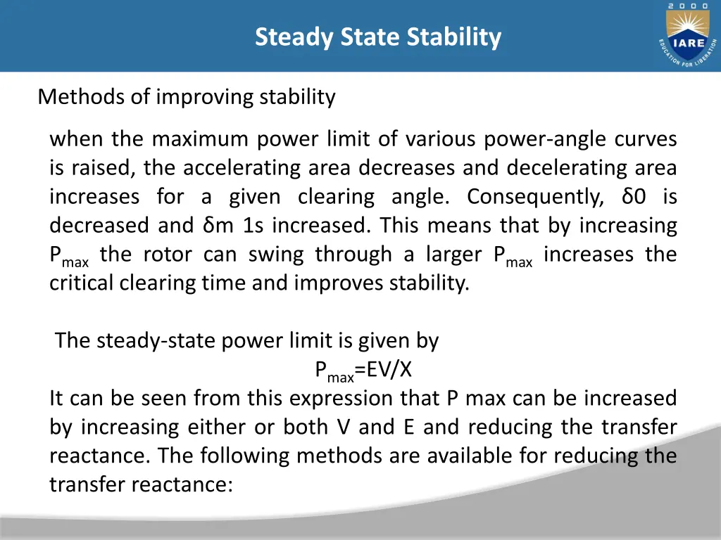 steady state stability 42