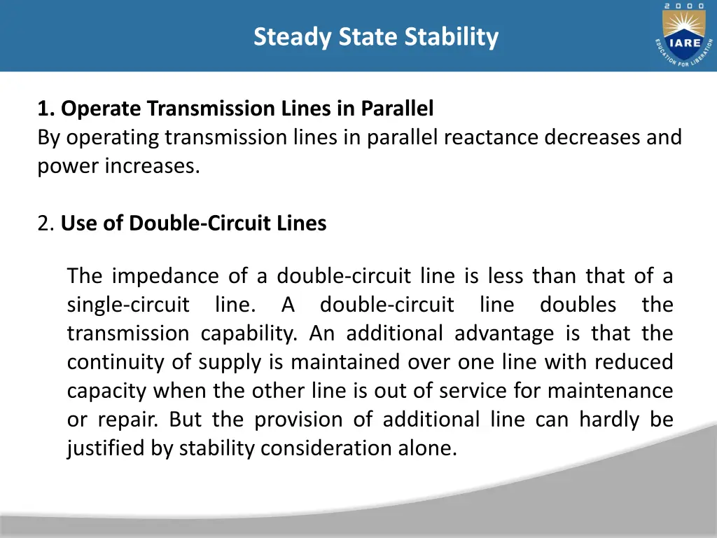 steady state stability 43